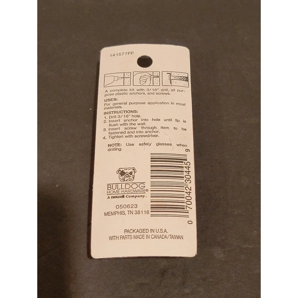12 Piece DryWall Anchors Wallboard #4 X 3/16